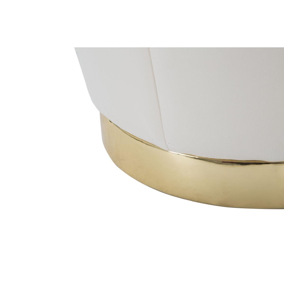 Puff/contenitore paris crema/gold cm Ø 43x43