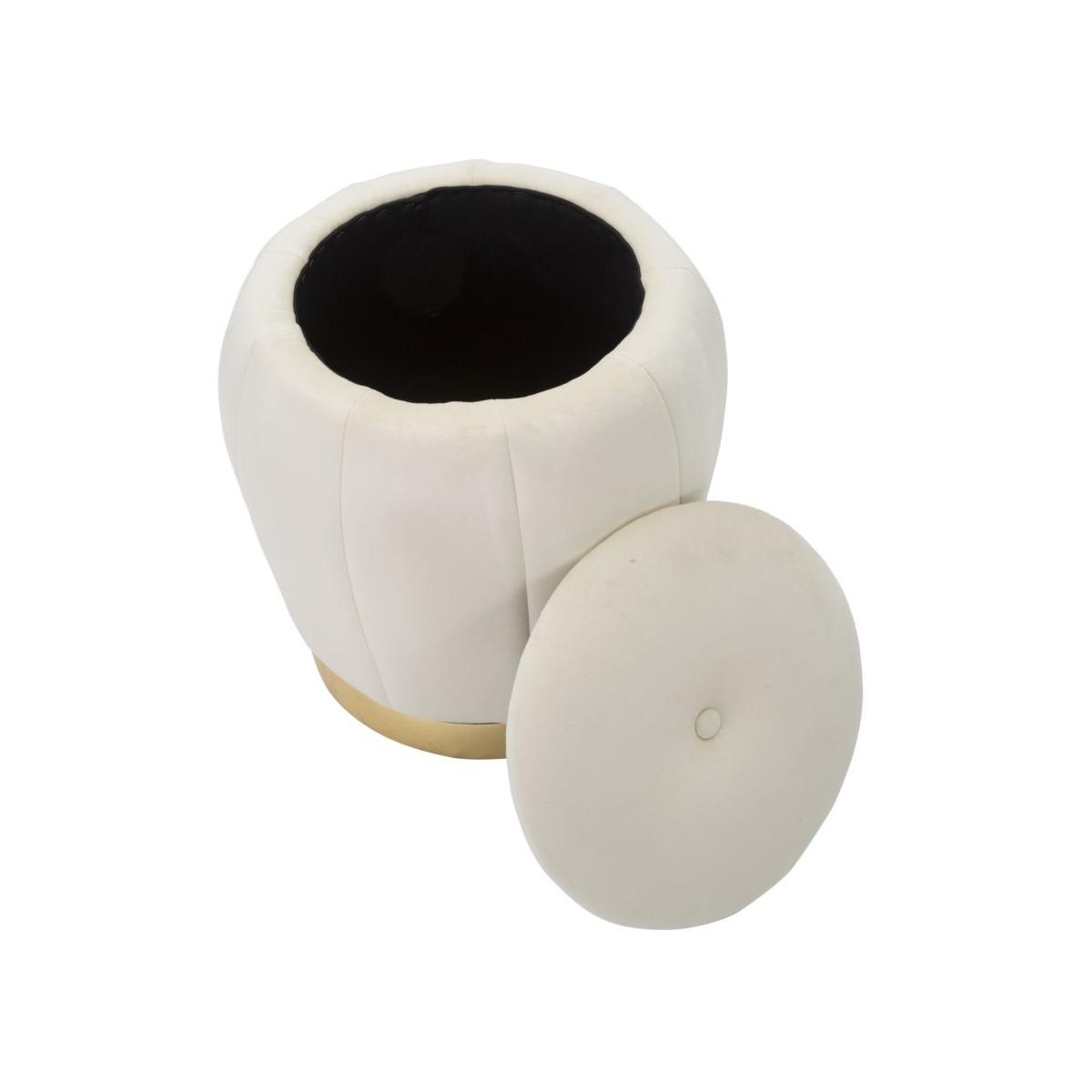 Puff/contenitore paris crema/gold cm Ø 43x43