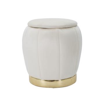 Puff/contenitore paris crema/gold cm Ø 43x43
