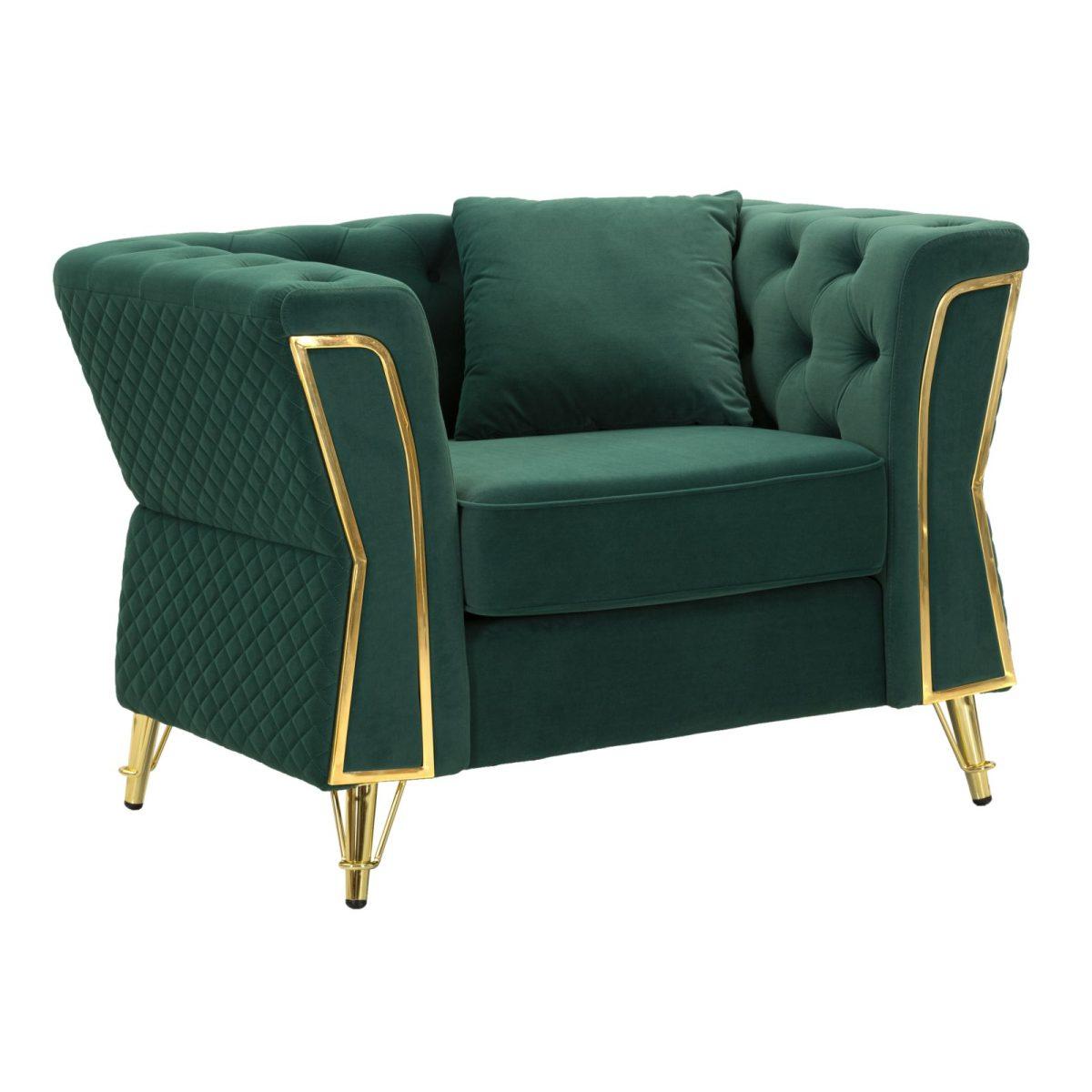 Poltrona emy verde c/cuscino cm 104x83x76