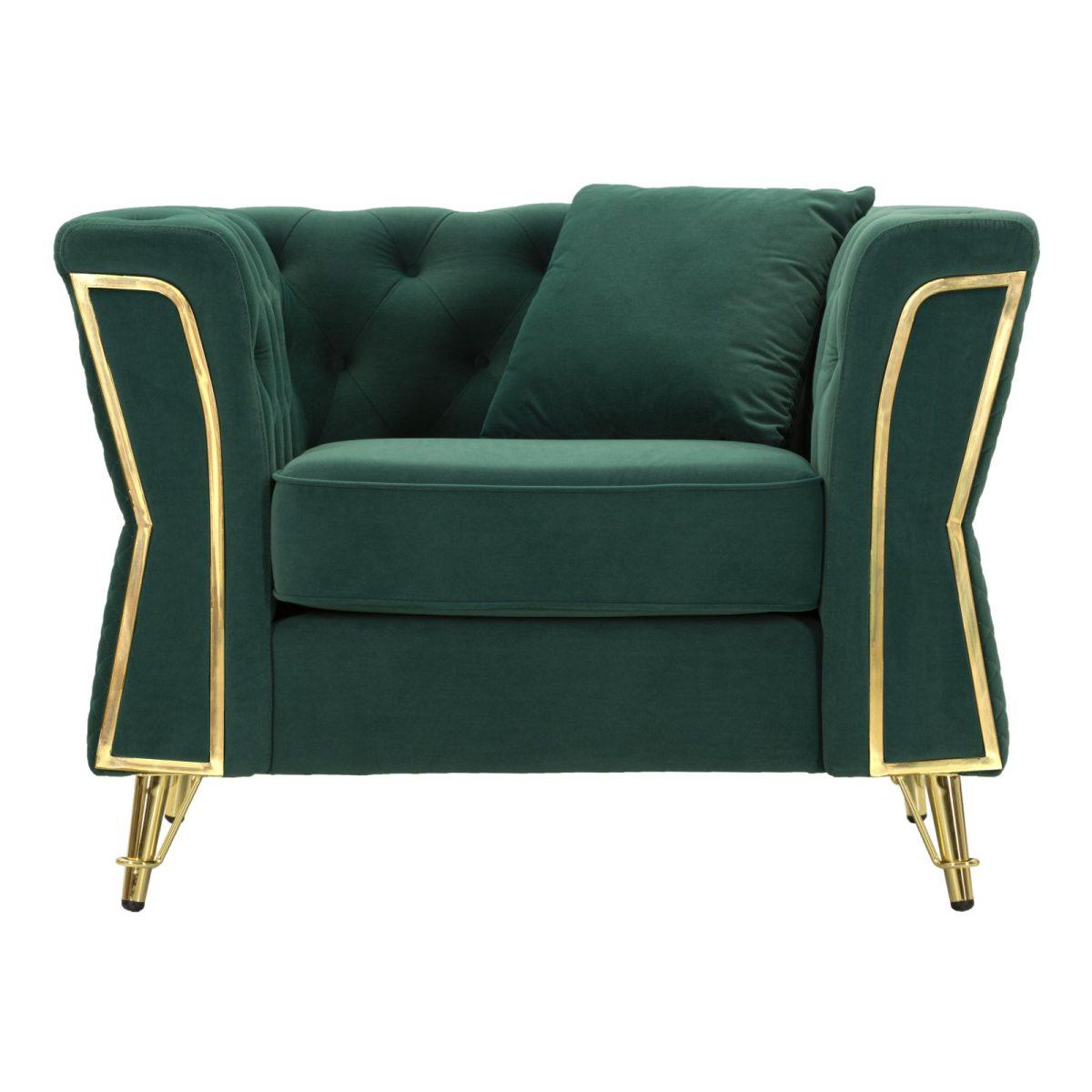Poltrona emy verde c/cuscino cm 104x83x76