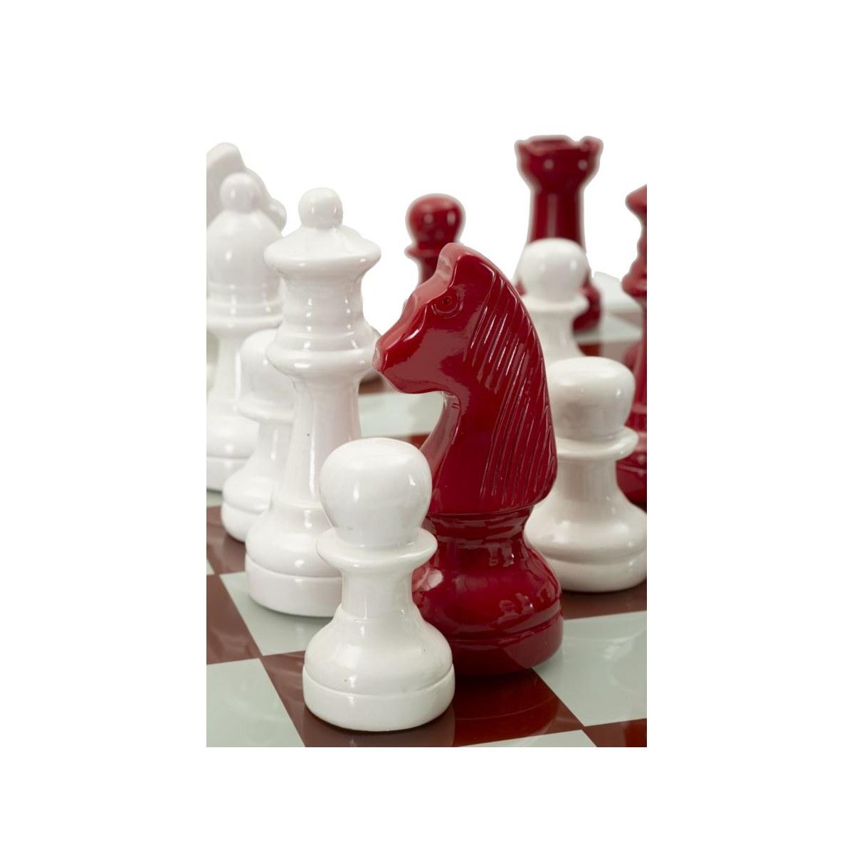 Set scacchiera rossa/bianca cm 61x61x14