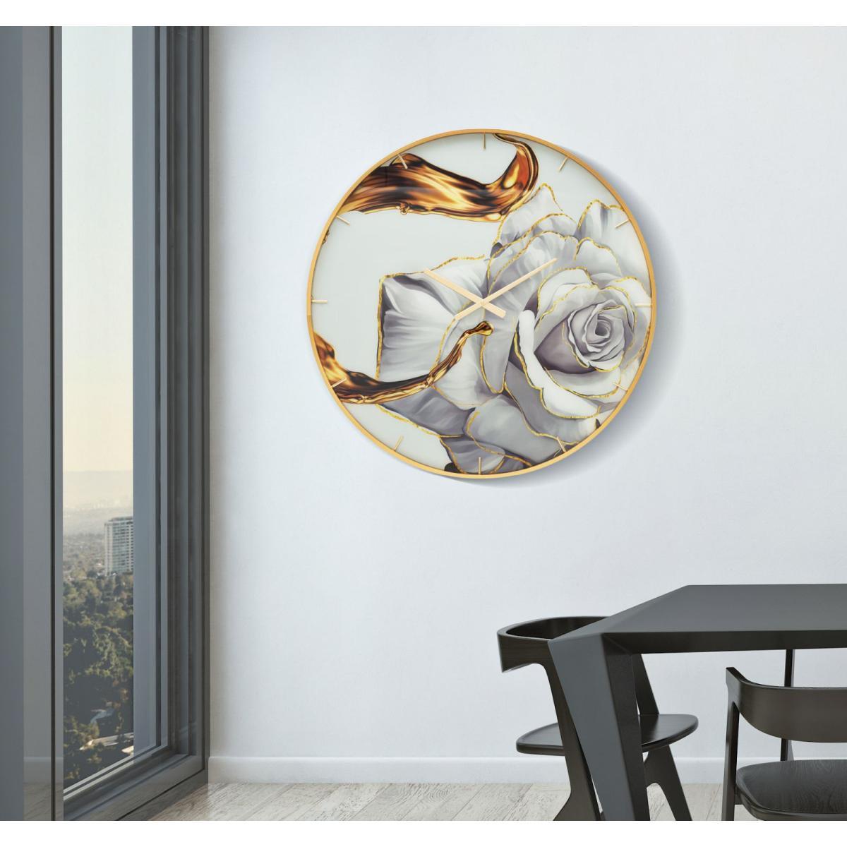 Orologio glass rose cm Ø 80x5