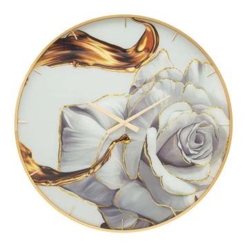 Orologio glass rose cm Ø 80x5