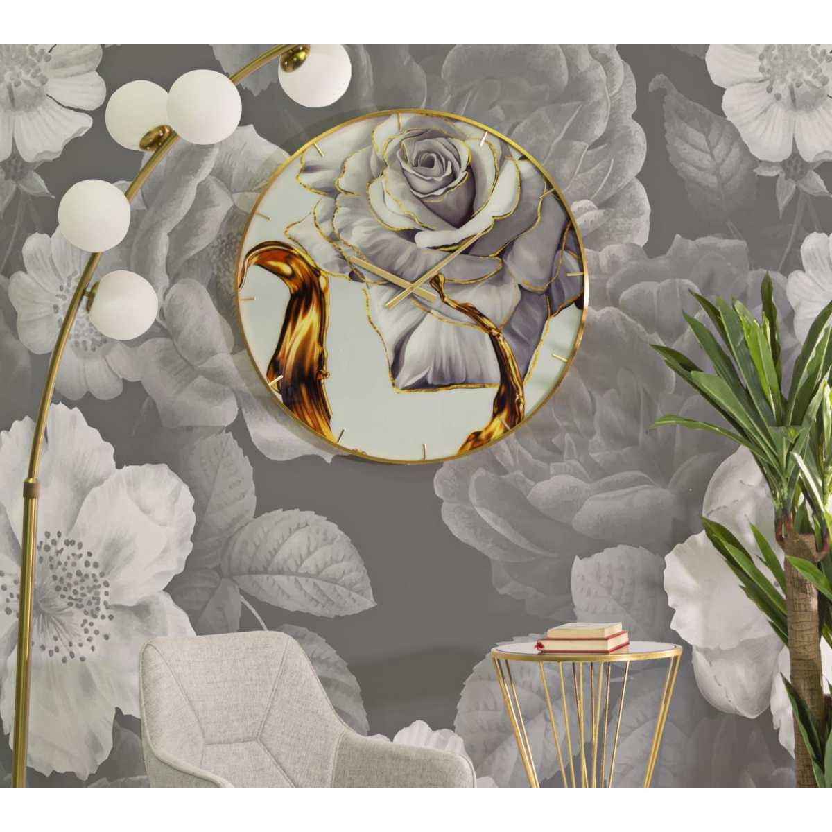 Orologio glass rose cm Ø 60x5