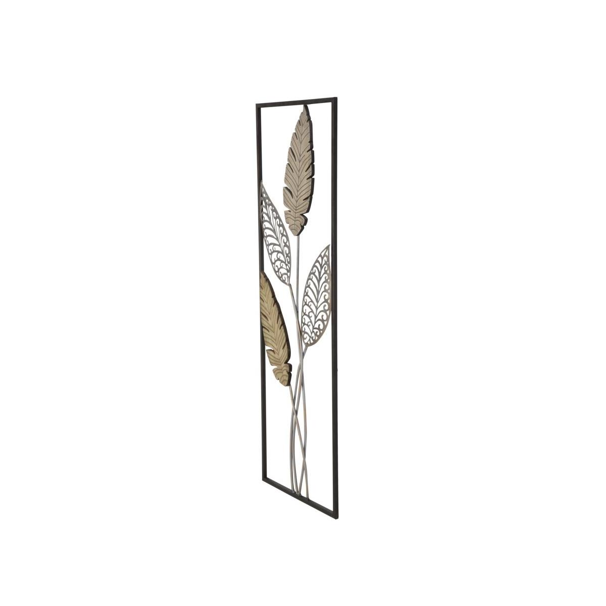 Pannello in ferro e legno foglie -a- cm 30,5x1,90x91