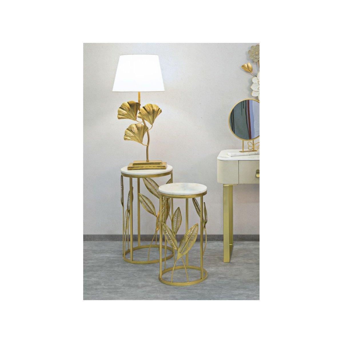 Tavolinetti leaf coppia cm Ø 35x65,5-30x60,5