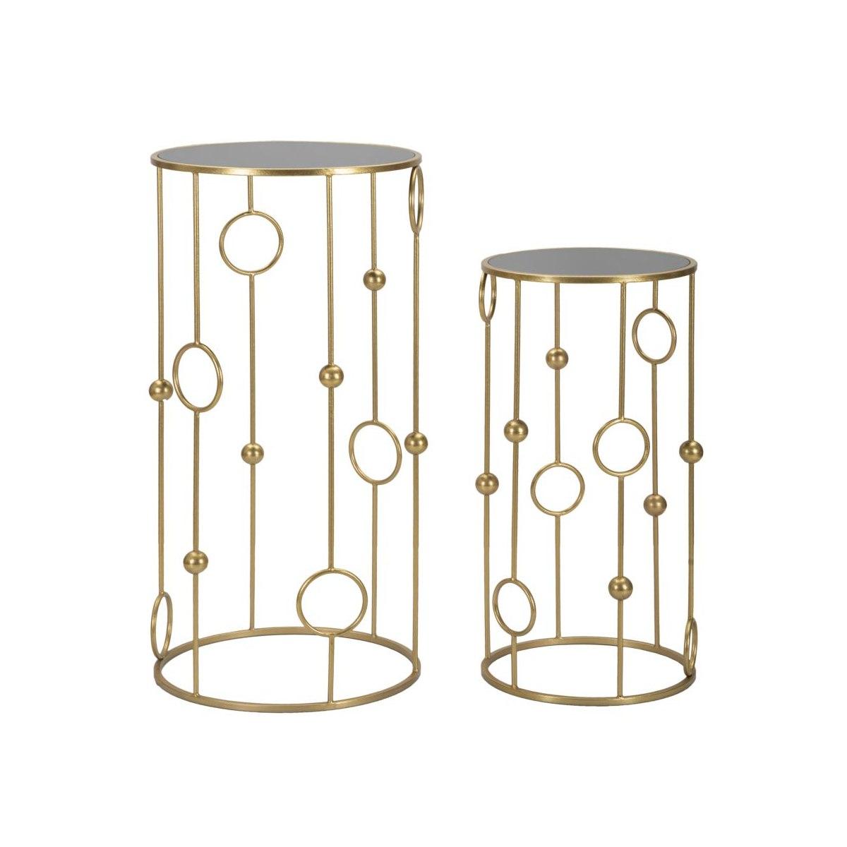 Tavolinetto cage coppia cm Ø 50x100-40x80