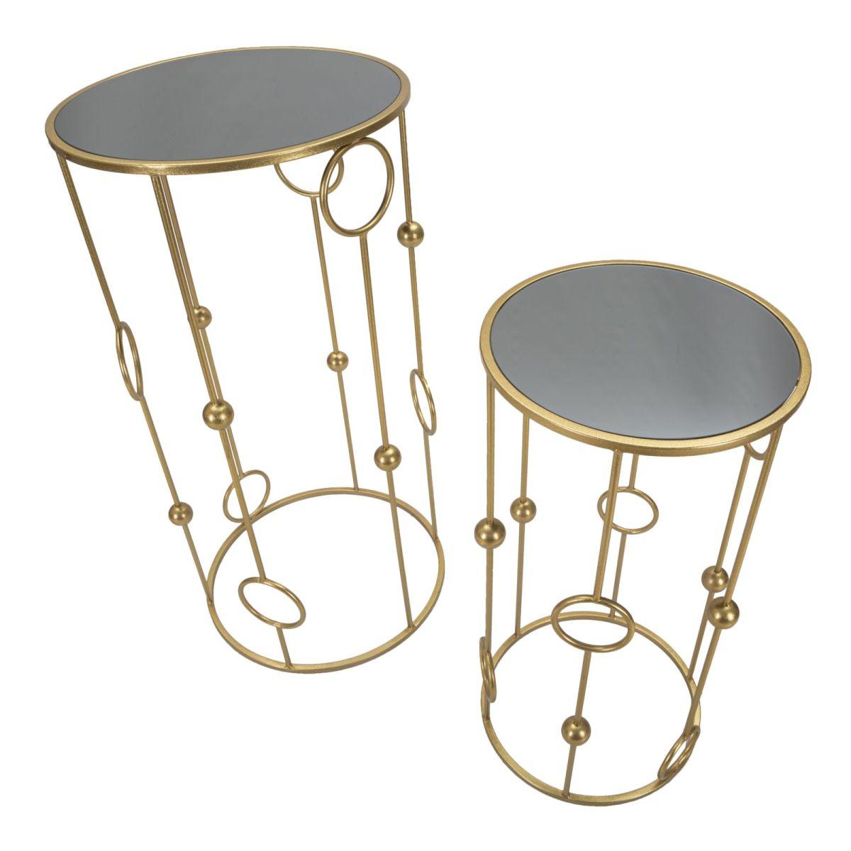 Tavolinetto cage coppia cm Ø 50x100-40x80