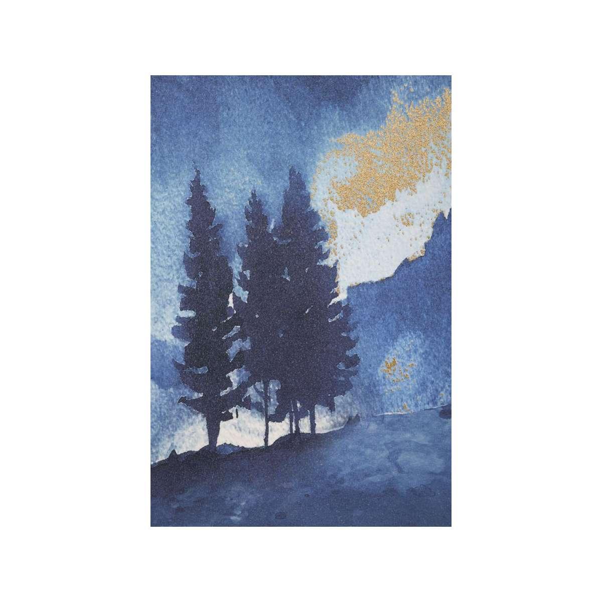 Stampa dipinta mountain tree cm 80x3x120