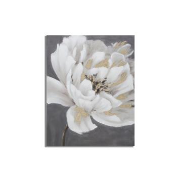 Dipinto su tela white/gold flower cm 80x3,7x100