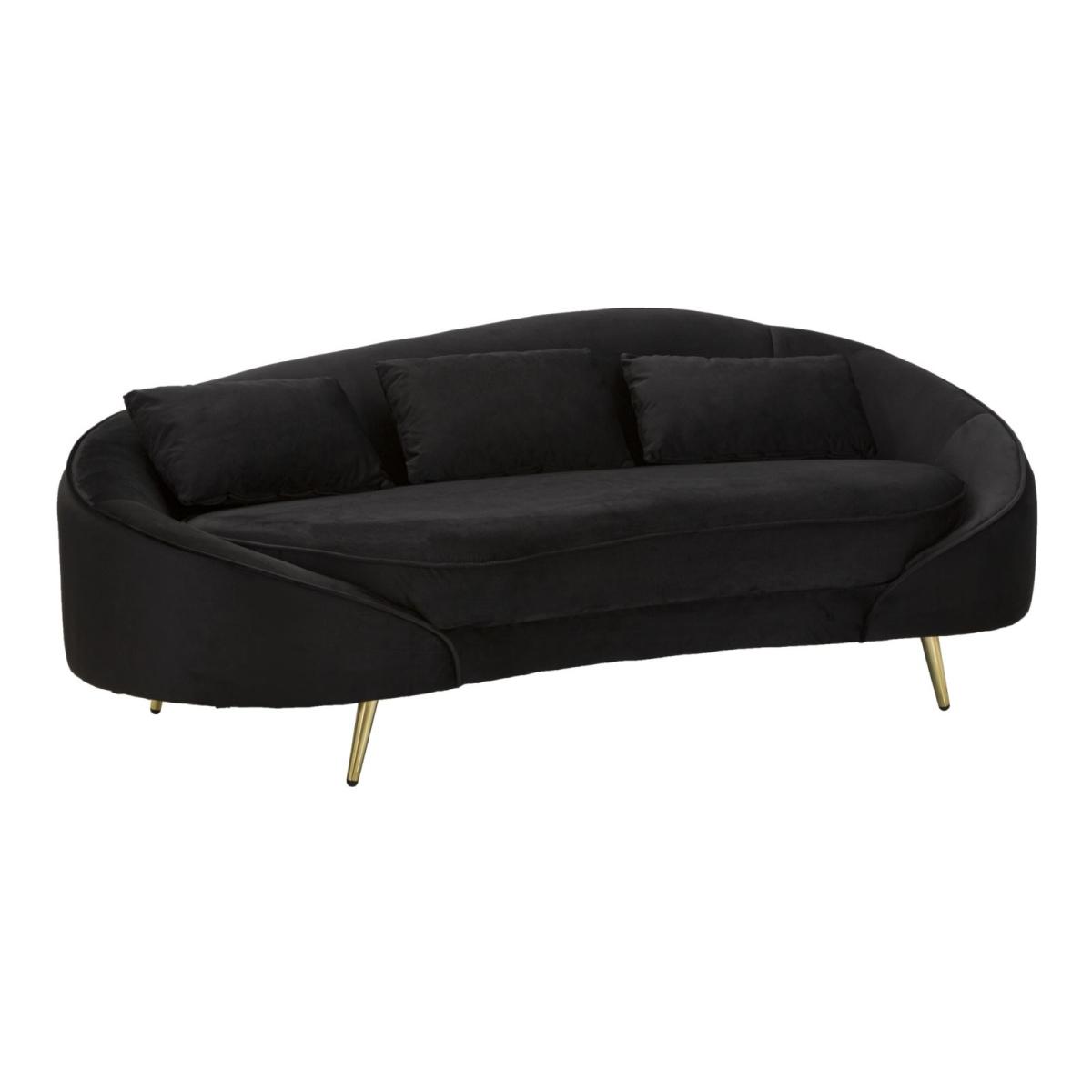 Divano 3 posti oslo c/cuscini  nero cm 185x84x68
