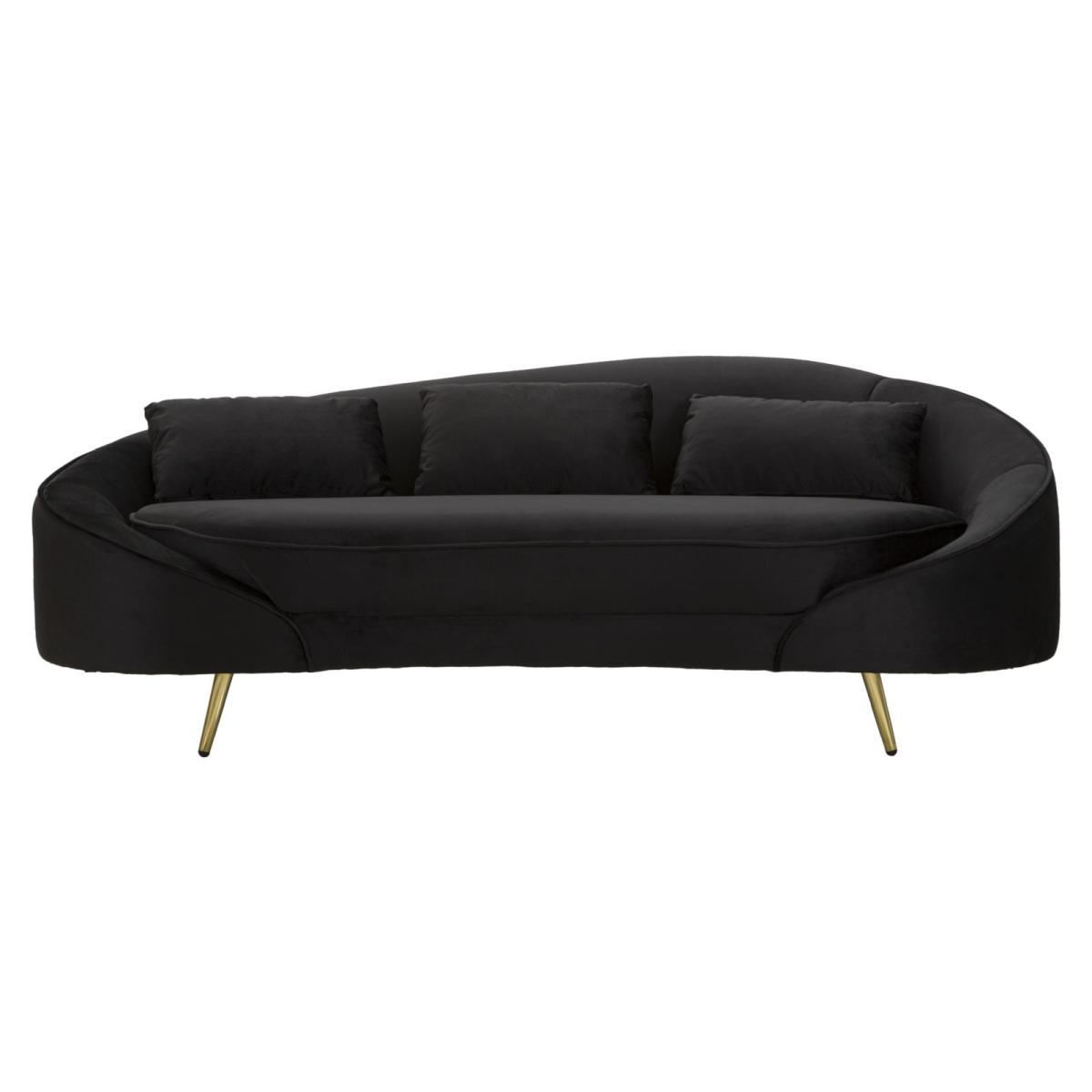 Divano 3 posti oslo c/cuscini  nero cm 185x84x68