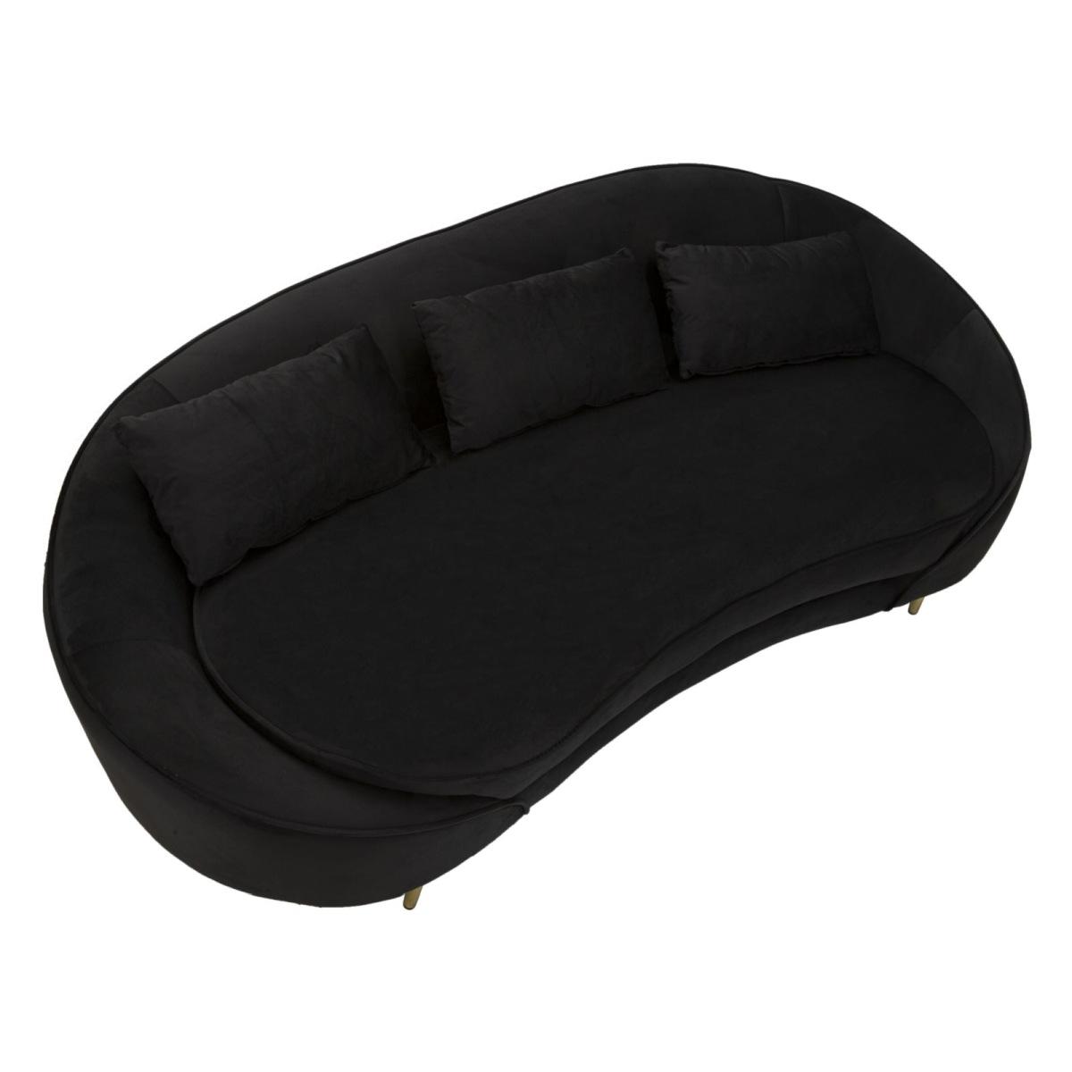 Divano 3 posti oslo c/cuscini  nero cm 185x84x68