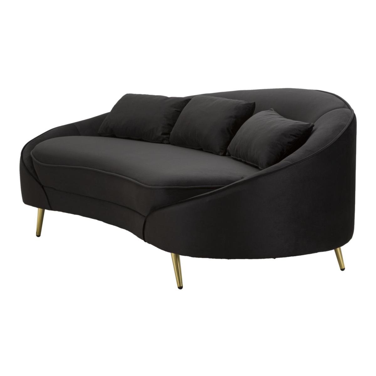 Divano 3 posti oslo c/cuscini  nero cm 185x84x68