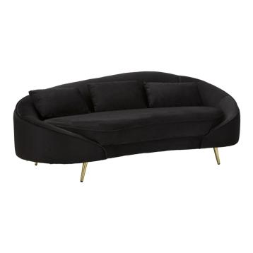 Divano 3 posti oslo c/cuscini  nero cm 185x84x68