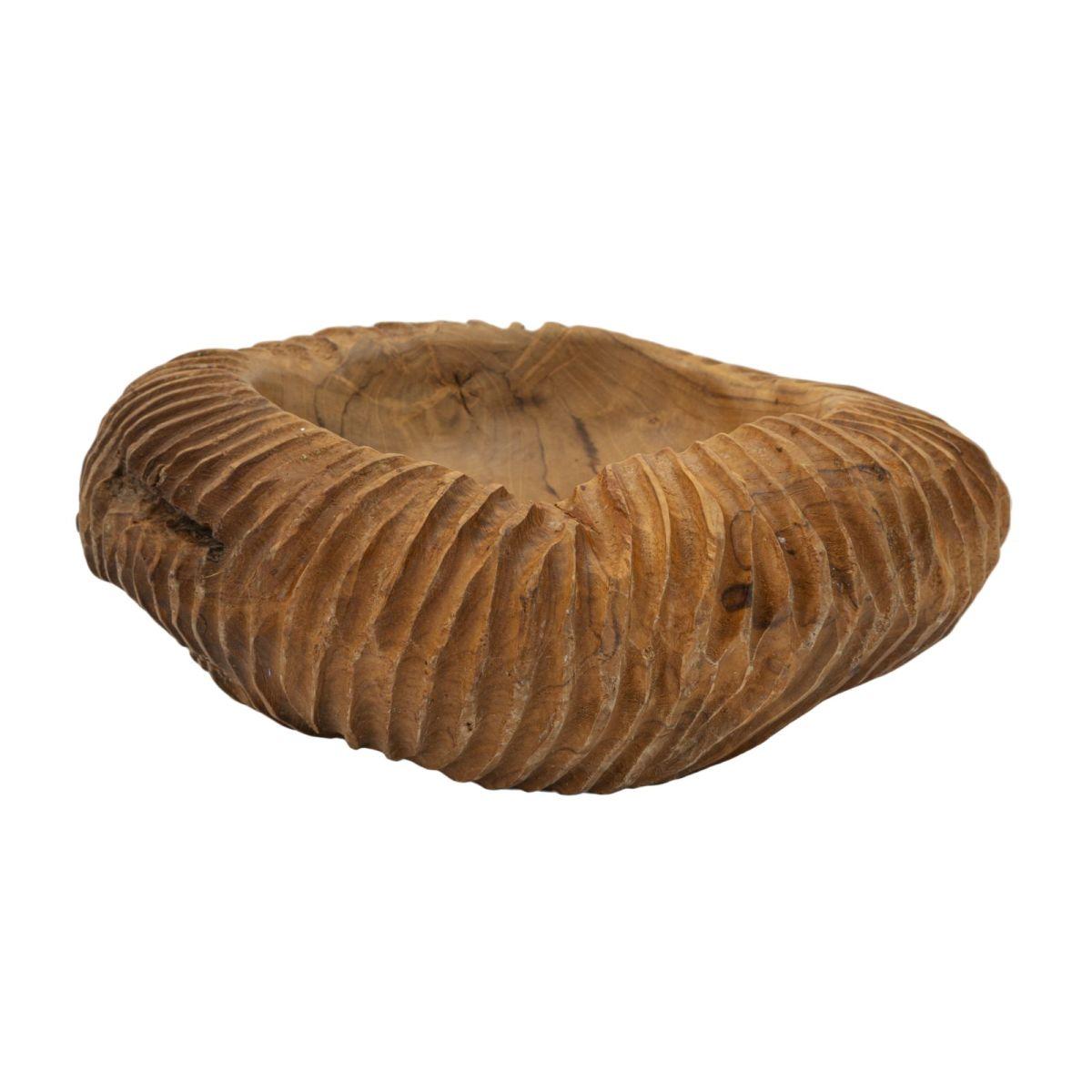 S/tasche garit in teak riciclato cm Ø 32x11 (pezzi unici - non rip. in serie)