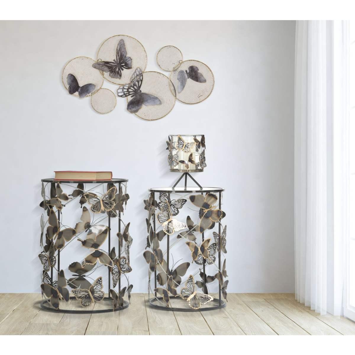 Pannello in ferro butterfly dark cm 66x5x38