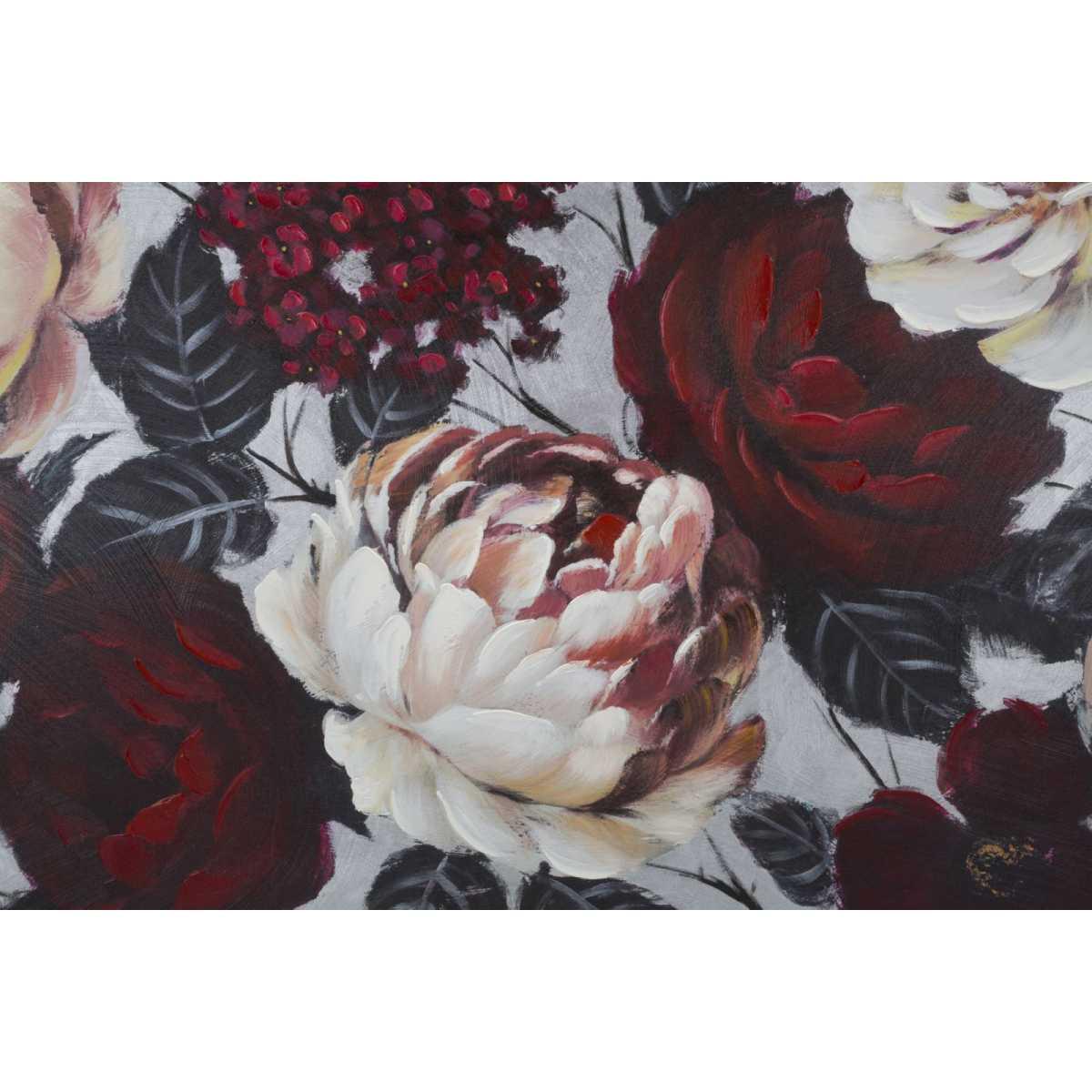 Dipinto su tela white/red flower lightback cm 150x3,8x76