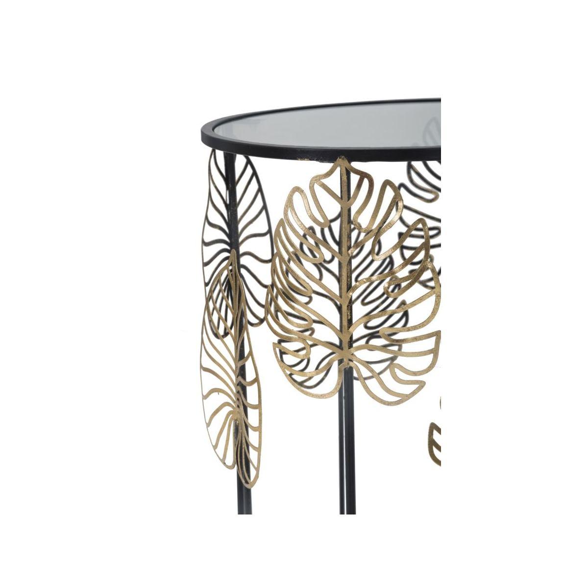 Tavolinetti foglie glam coppia cm Ø 38x55-33x50