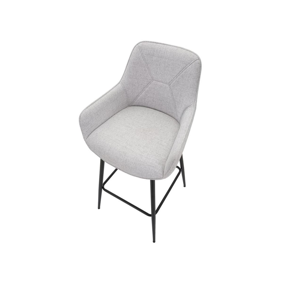 Sgabello bar grigio set 2 pz cm 55x55x109<br>