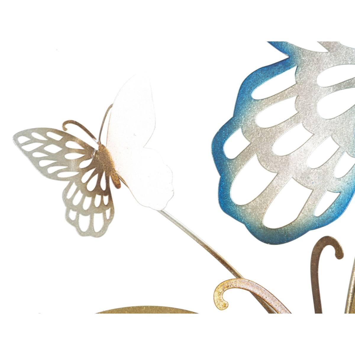 Pannello da muro butterflies oro/celeste c cm 59,5x4x111,5