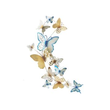 Pannello da muro butterflies oro/celeste c cm 59,5x4x111,5