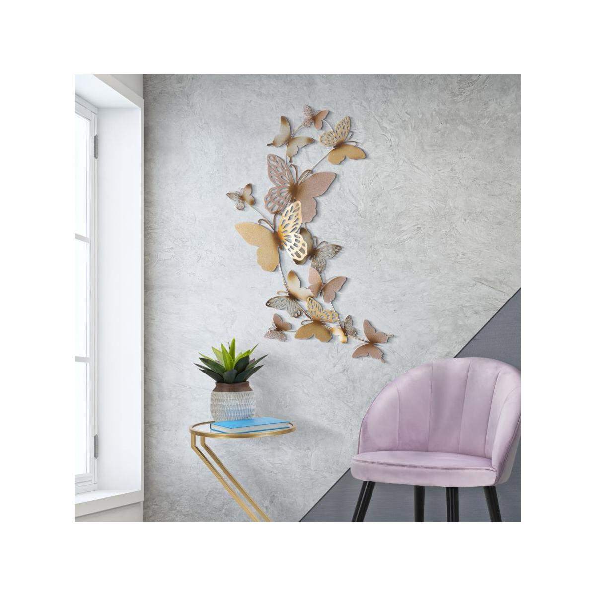 Pannello da muro butterflies oro/rosa c cm 59,5x4x111,5