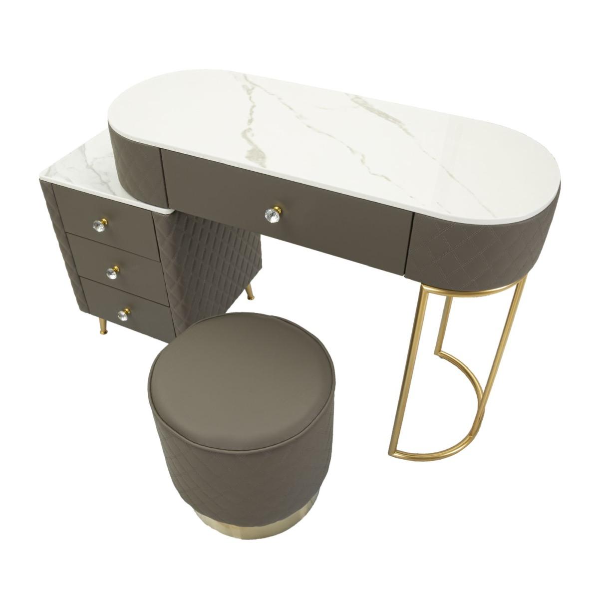 Toeletta sharon grigia c/puff cm 120x40x75 (misura puff Ø36x39)