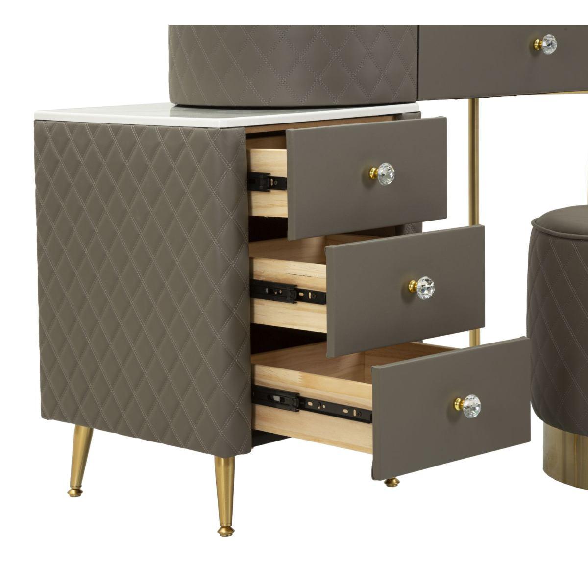 Toeletta sharon grigia c/puff cm 120x40x75 (misura puff Ø36x39)