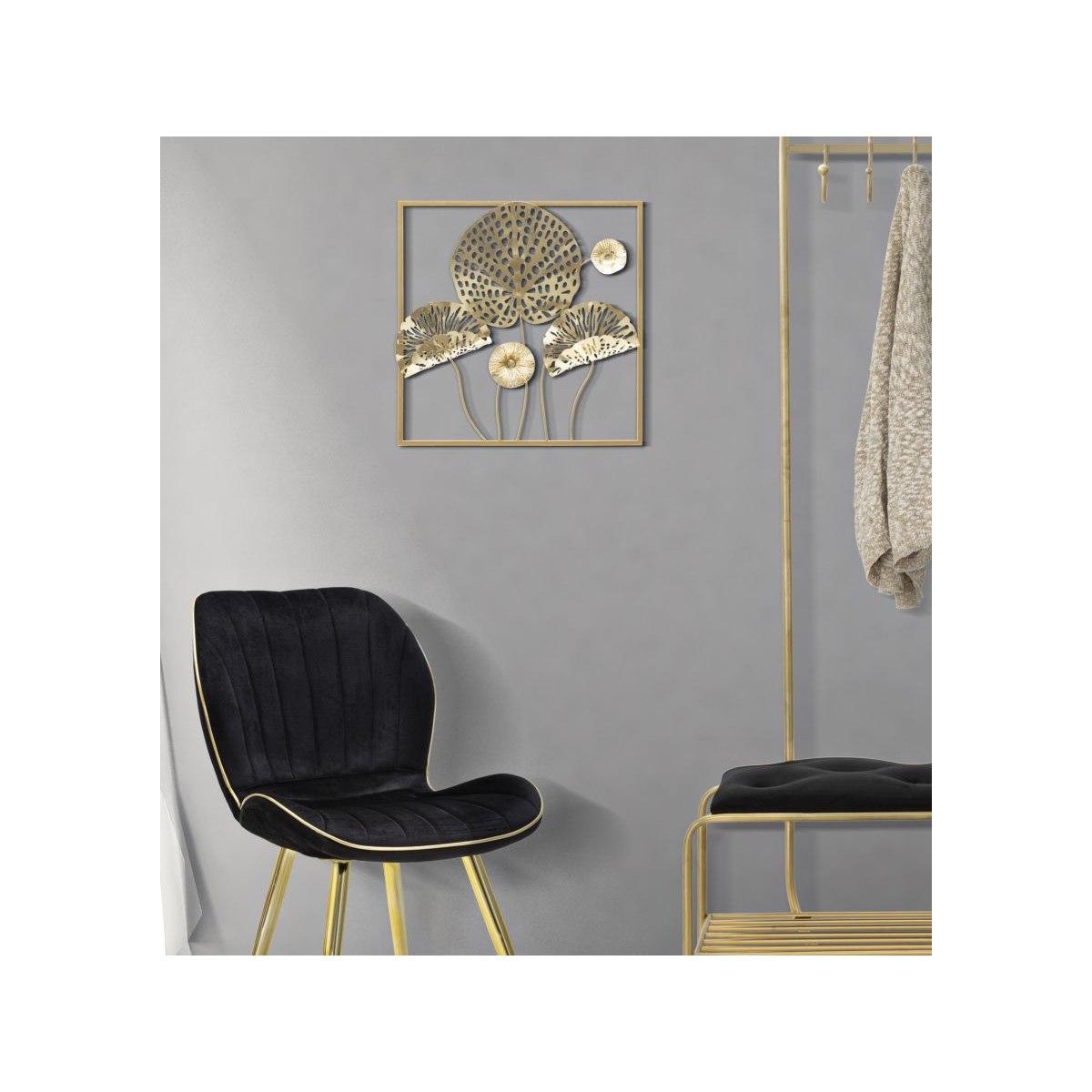 Pannello in ferro gold flowers cm 50x5x50