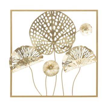 Pannello in ferro gold flowers cm 50x5x50