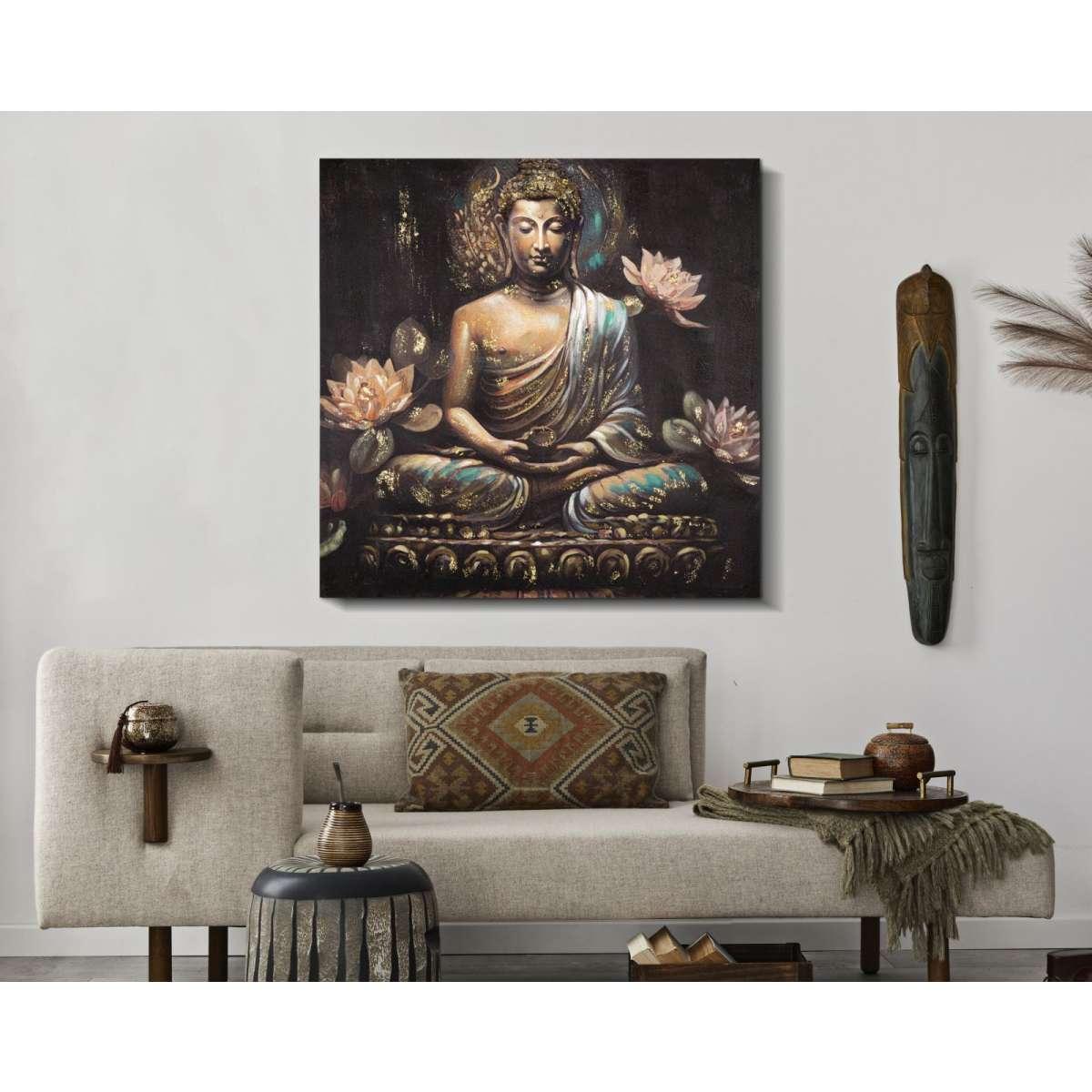 Dipinto su tela buddha -a- cm 100x3x100