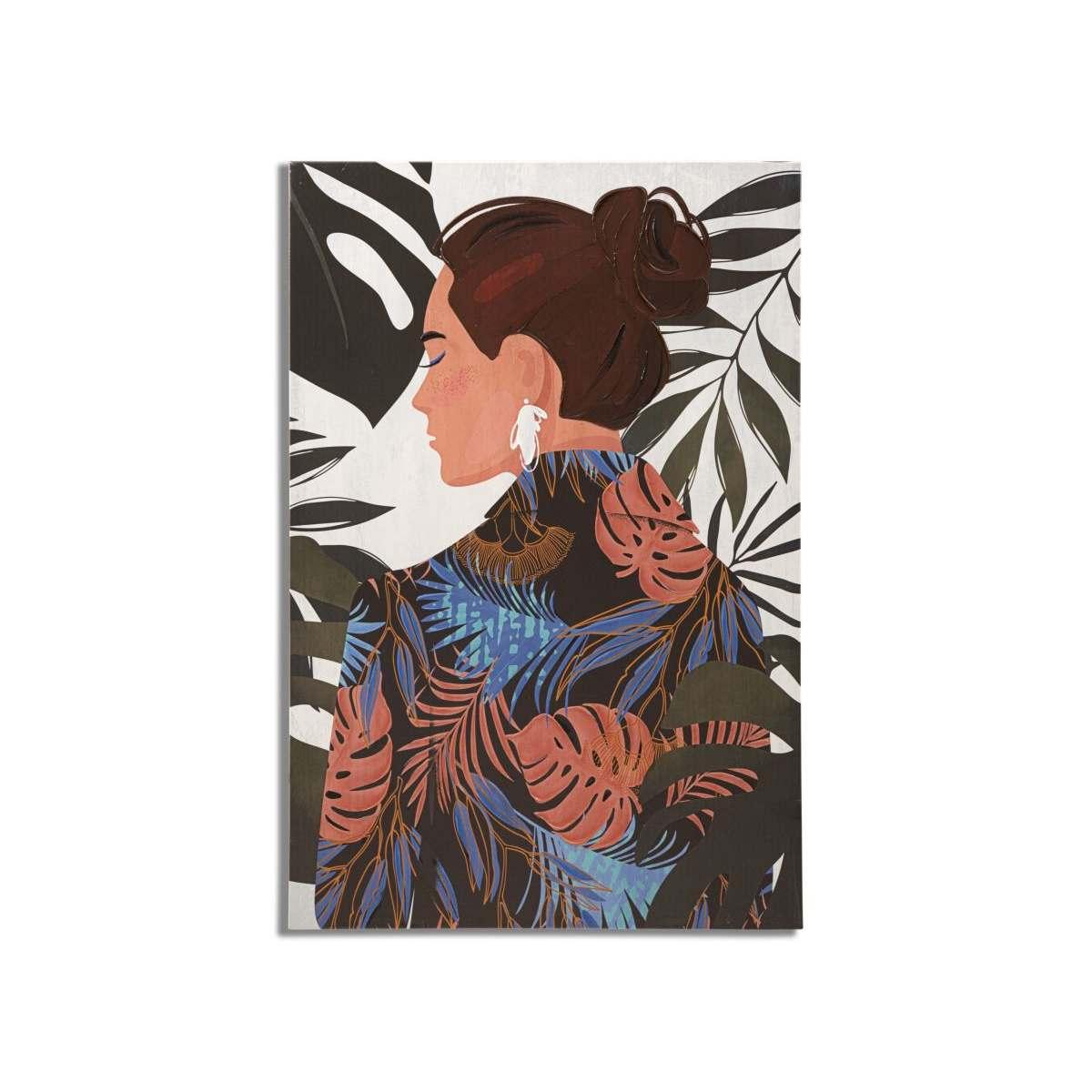 Stampa dipinto lady jungle -b- 80x2,8x120