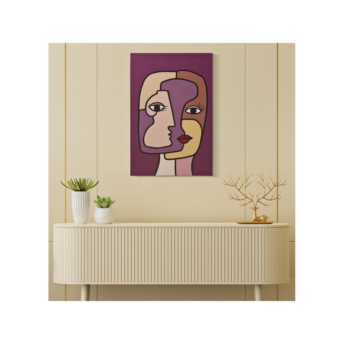Stampa dipinta faces new -a- cm 60x3x90