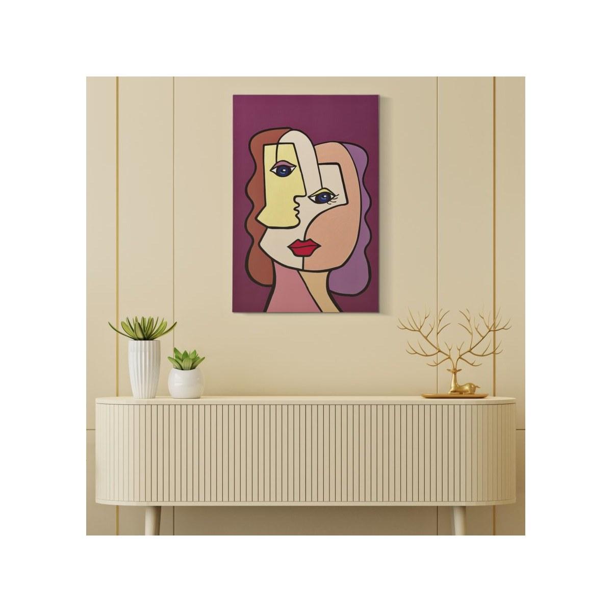 Stampa dipinta faces new -b- cm 60x3x90