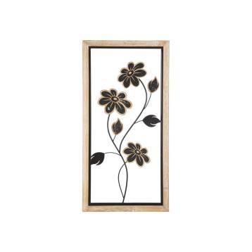 Pannello in ferro e legno girish -a- cm 30x2,5x60