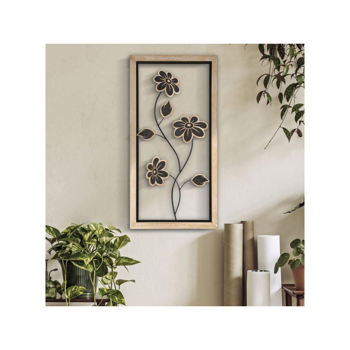 Pannello in ferro e legno girish -b- cm 30x2,5x60