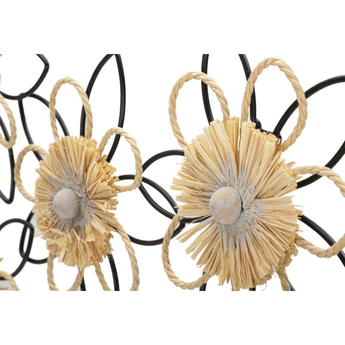 Pannello in ferro e raffia flow cm 60x4x35