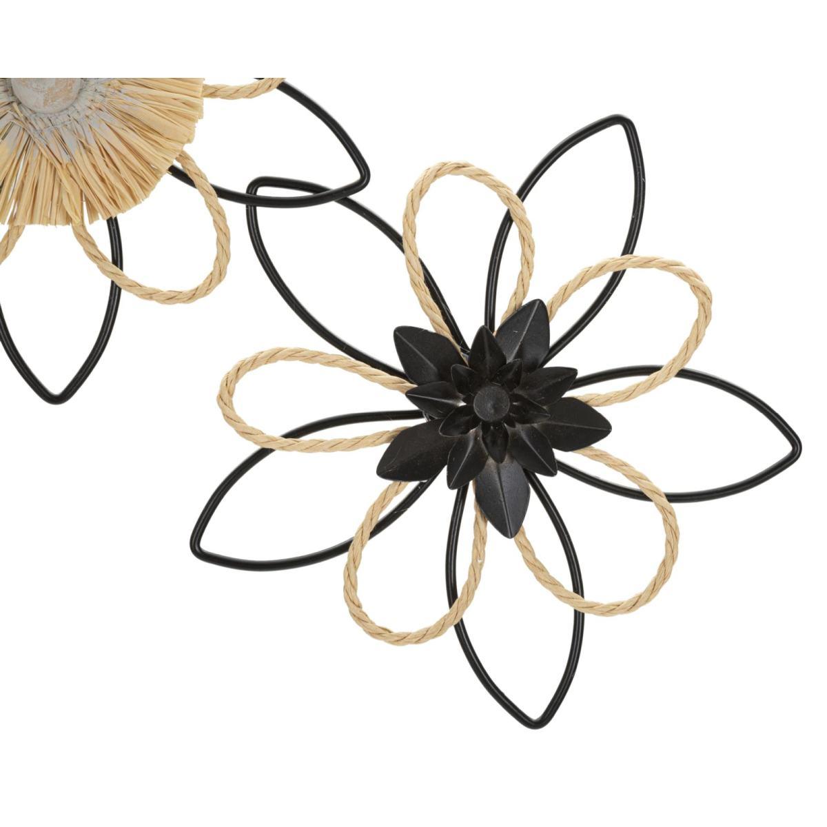 Pannello in ferro e raffia flow cm 60x4x35
