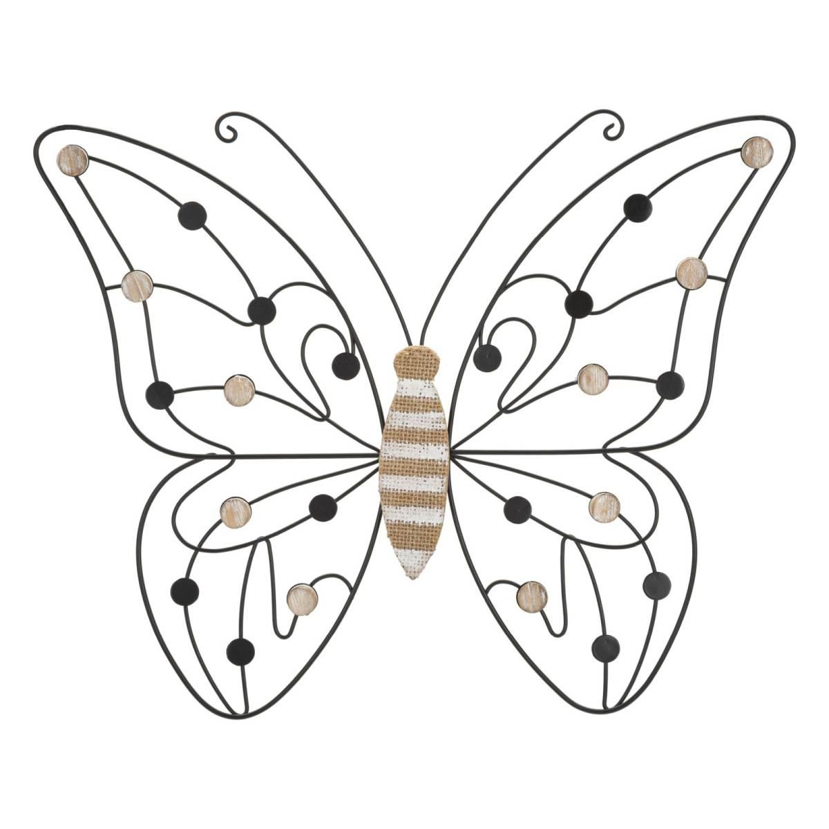 Pannello in ferro e legno butterfly cm 39,5x1,5x33,5 min 2