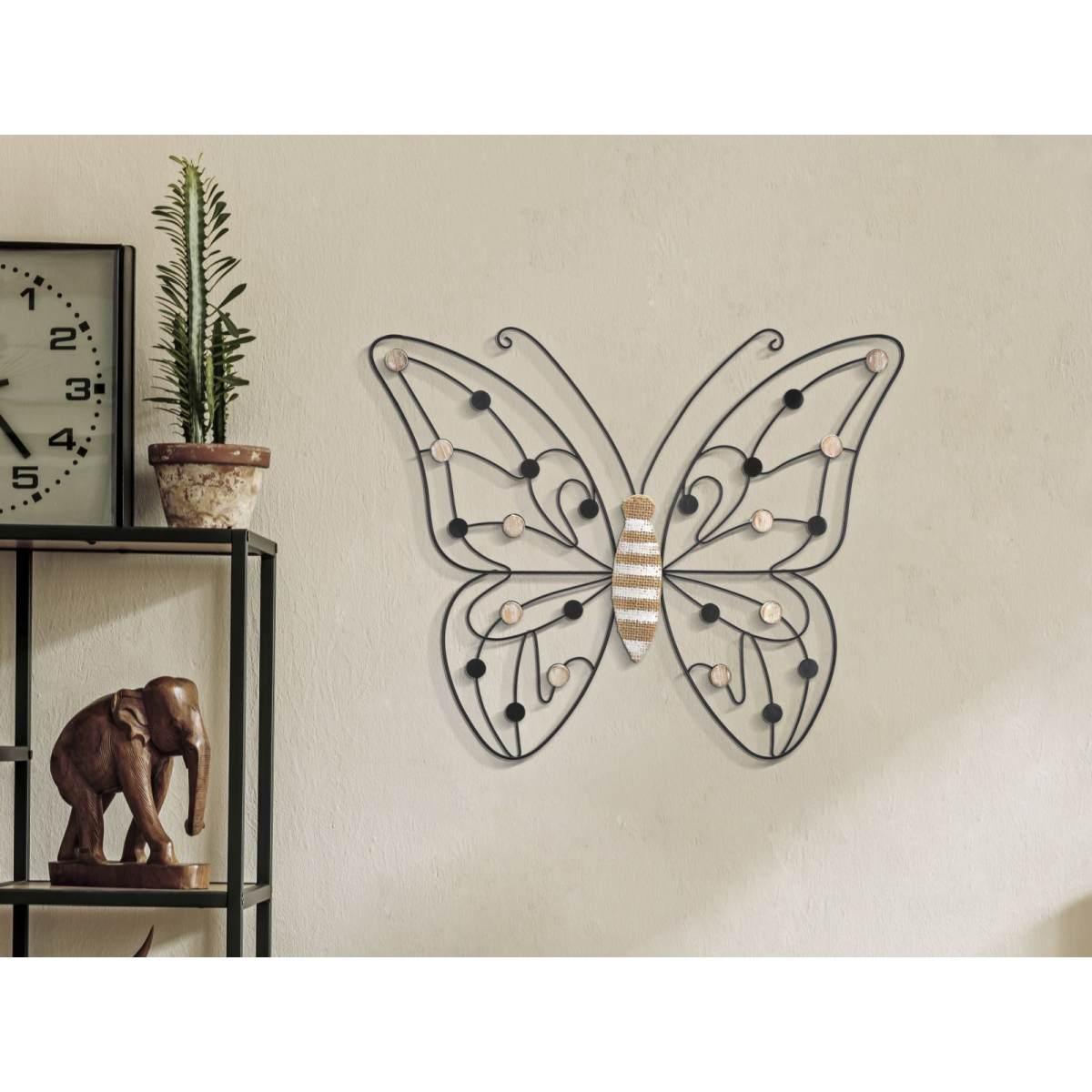 Pannello in ferro e legno butterfly cm 39,5x1,5x33,5 min 2