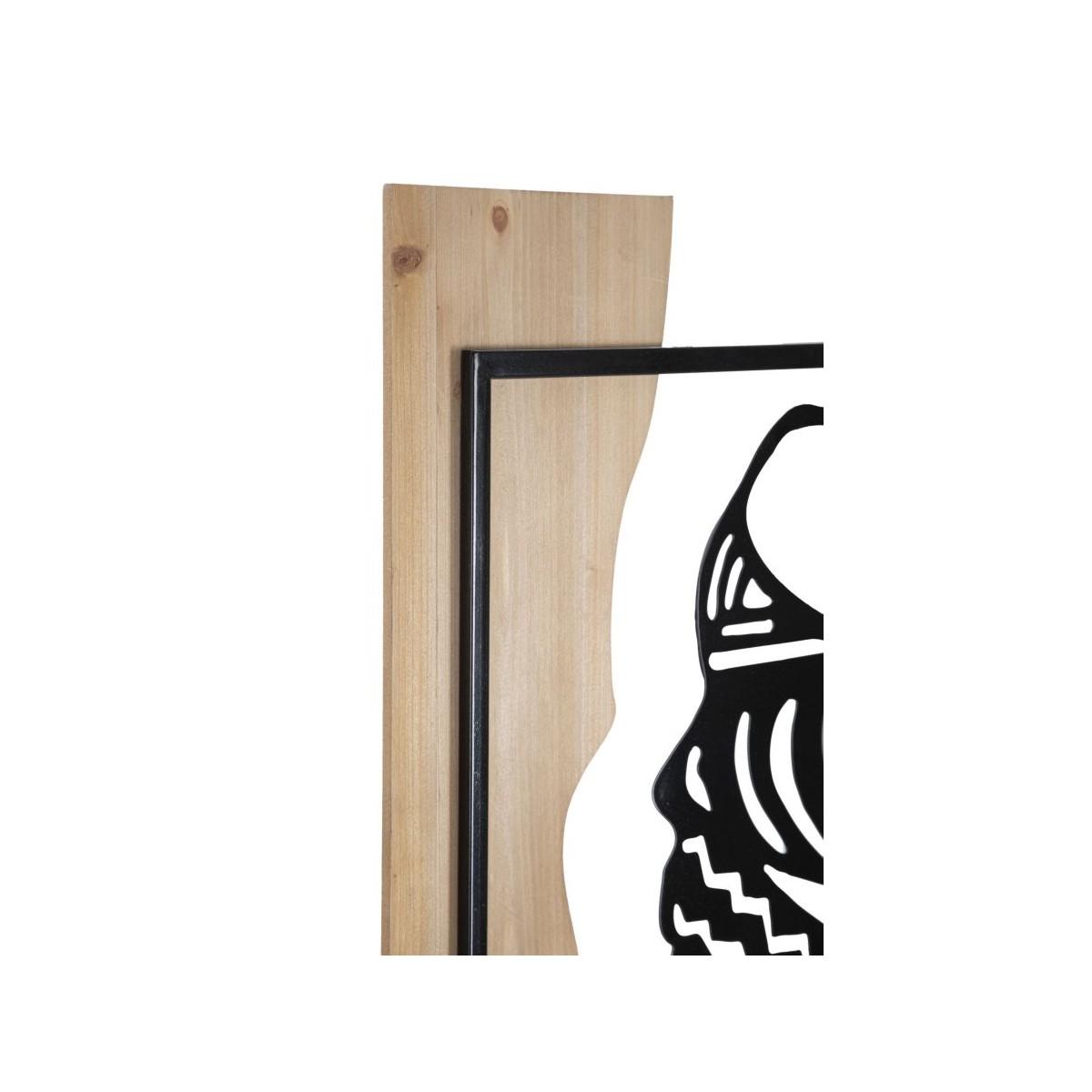 Pannello da muro tribal ferro e wood cm 53x2x80