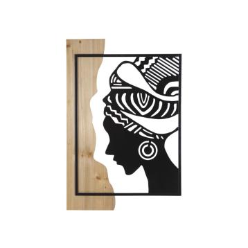 Pannello da muro tribal ferro e wood cm 53x2x80