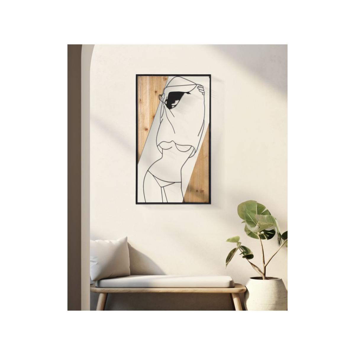 Pannello da muro strip -b- ferro e wood cm 50x2x90