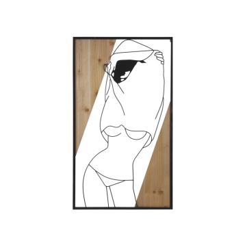 Pannello da muro strip -b- ferro e wood cm 50x2x90