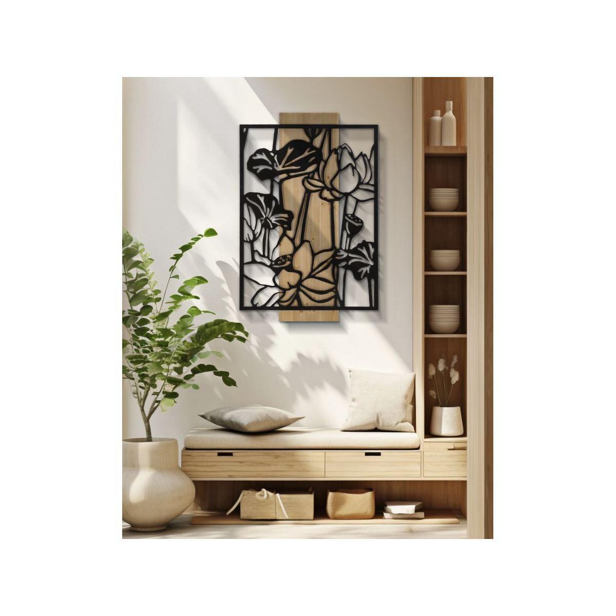 Pannello da muro lotus ferro e wood cm 60x2x90