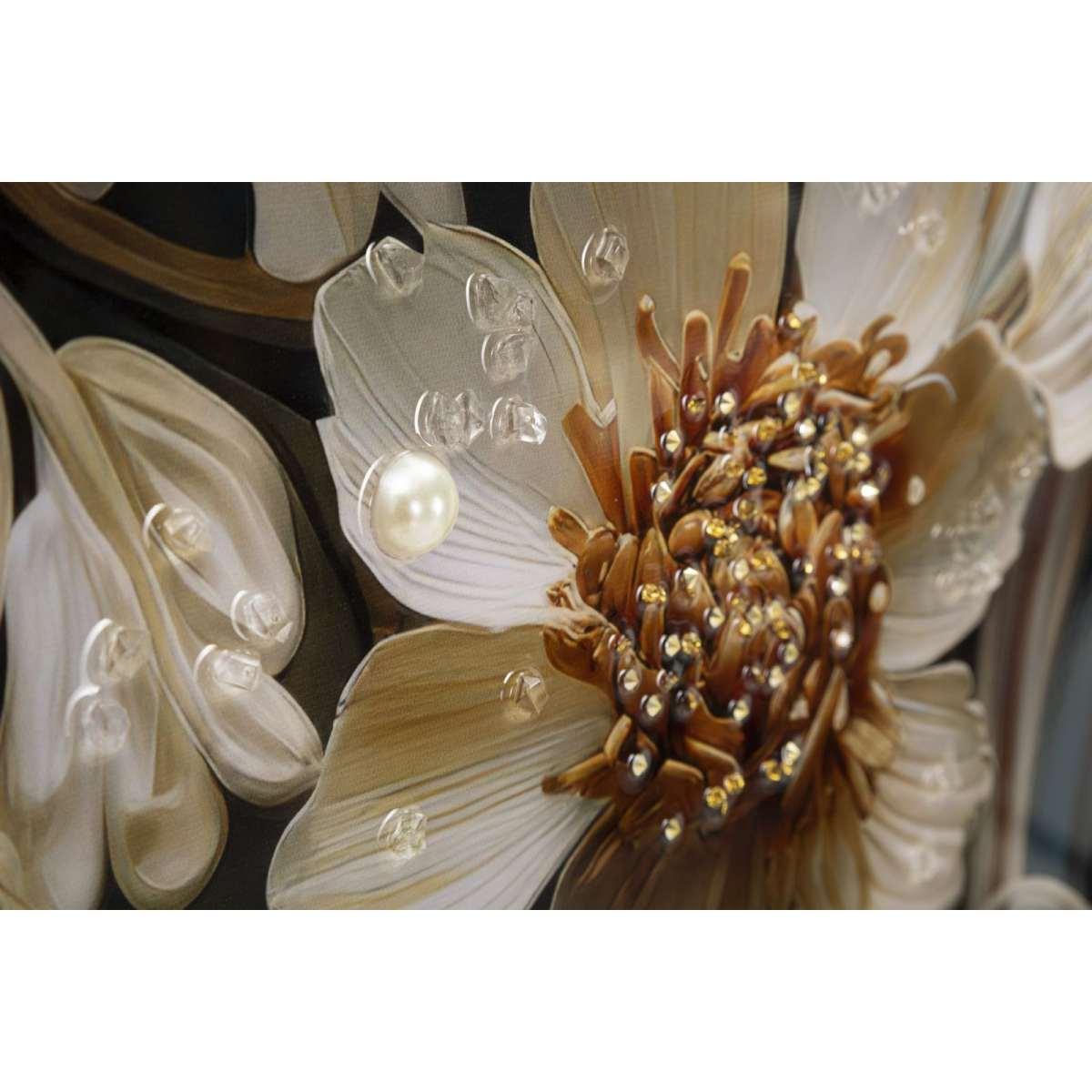 Dipinto su tela laccato narcy -b- c/cornice cm 82x4x82