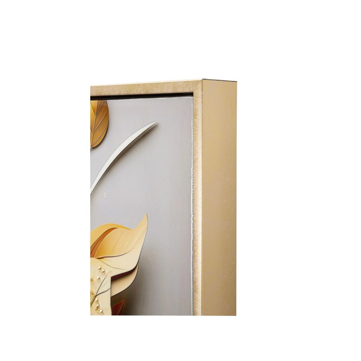 Dipinto su tela laccato flora c/cornice cm 42x3,5x62