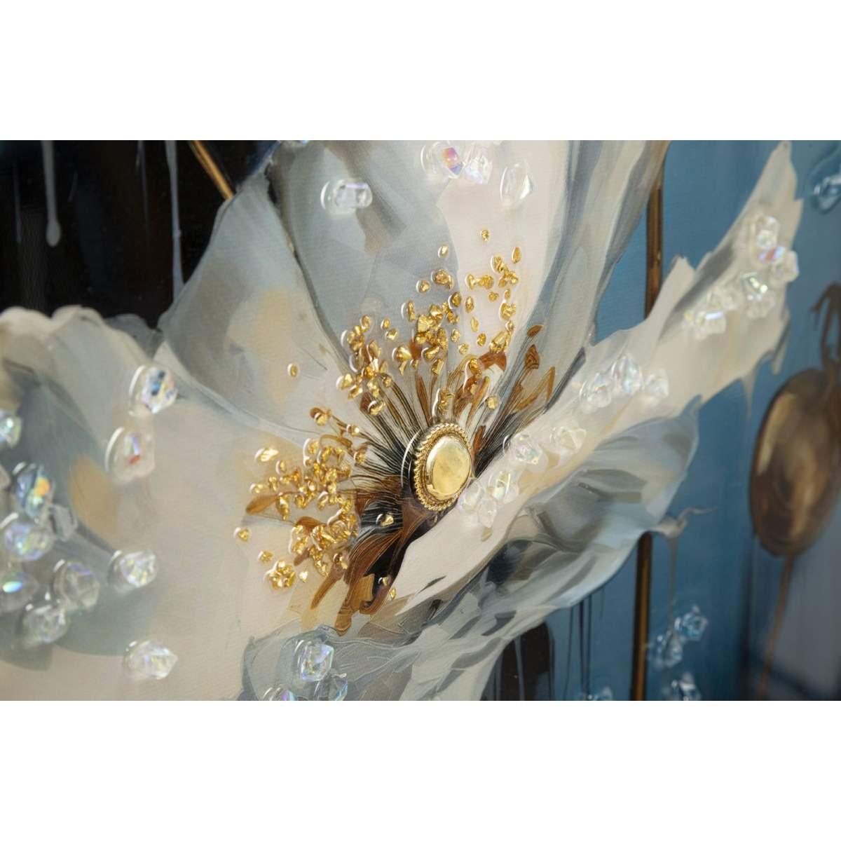 Dipinto su tela laccato bluey c/cornice cm 42x3,5x62